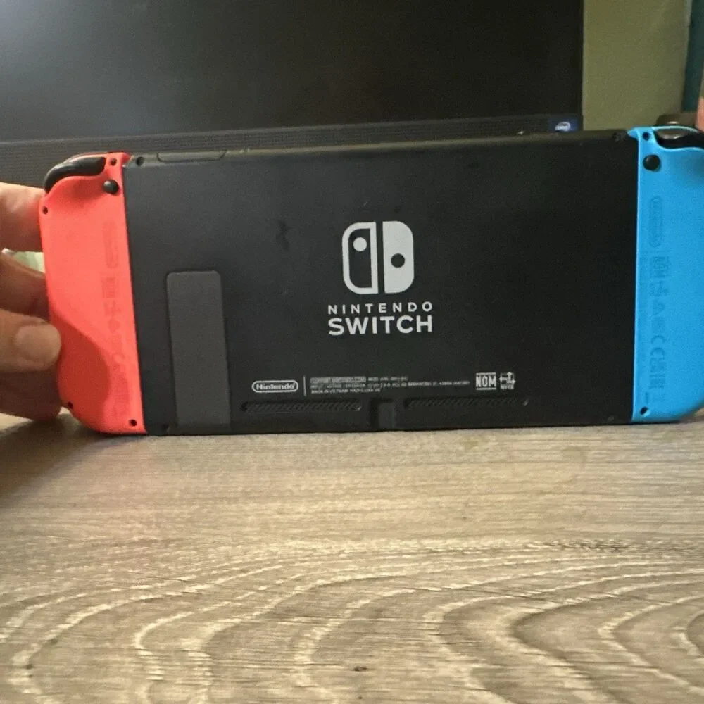 Nintendo Switch HAC-001(-01) 32GB Neon Red Blue Joy-Con Tested Working Reset